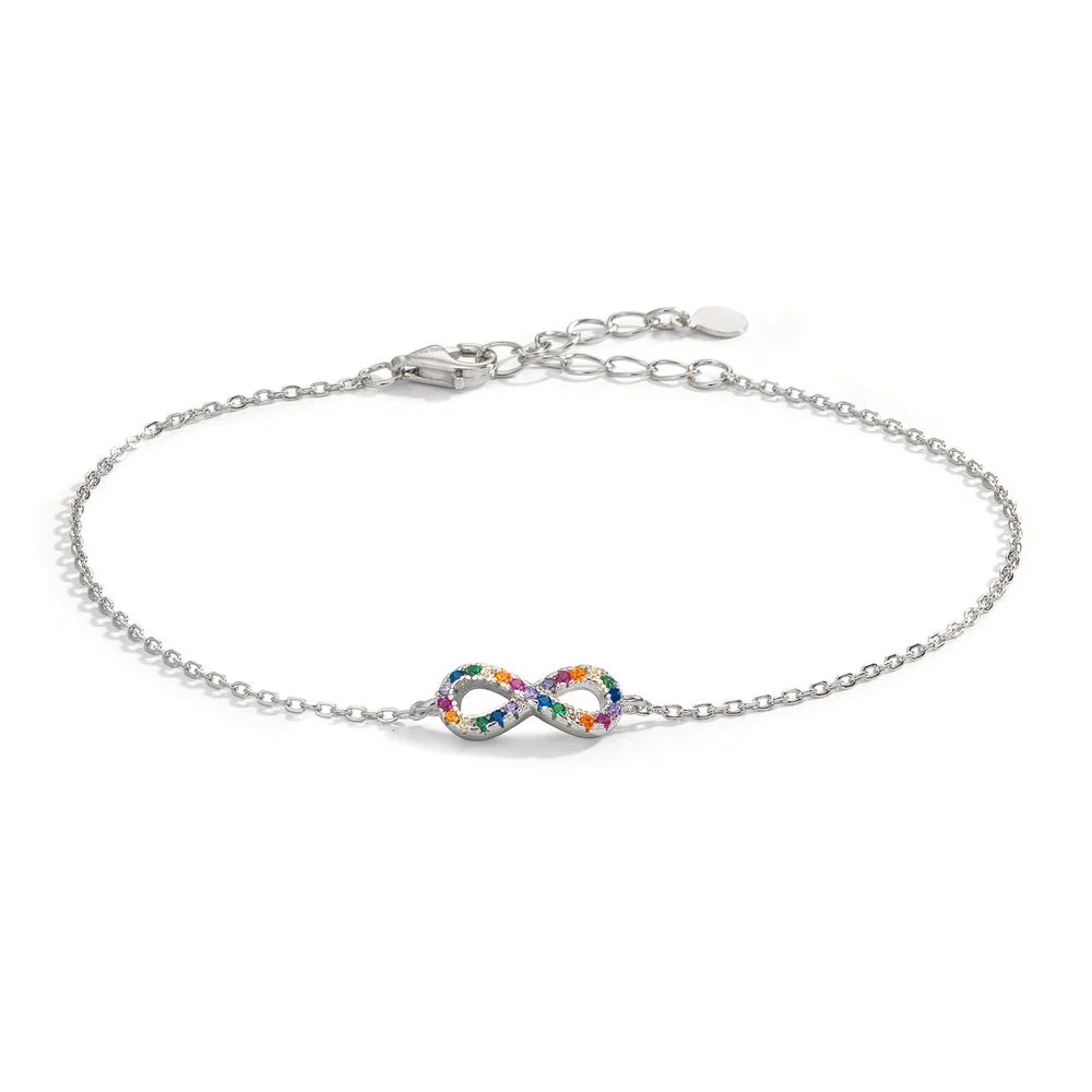 Bracciale Argento Zirconia colorato rodiato Infinito