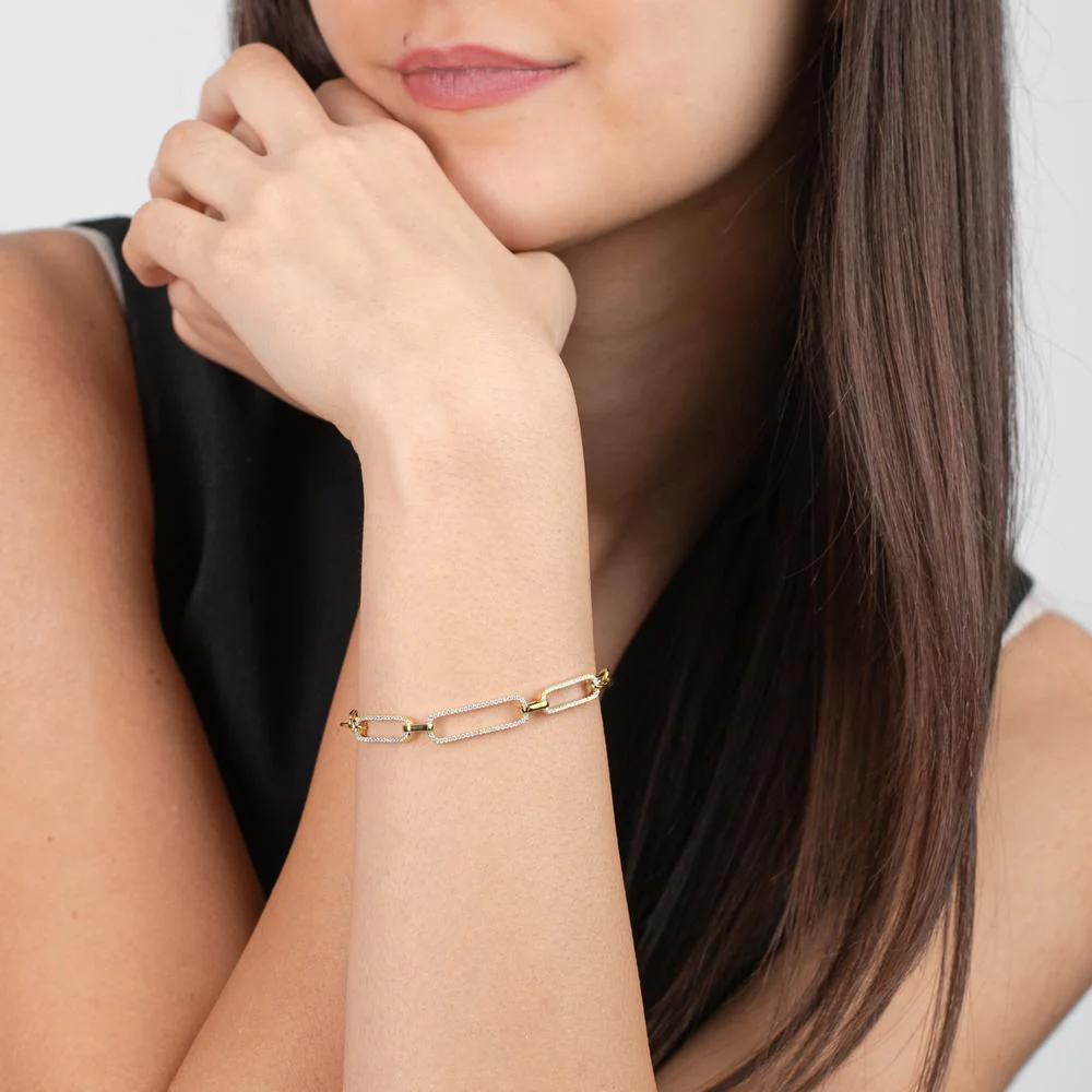 Bracciale Argento Zirconia giallo dorato - Image 3