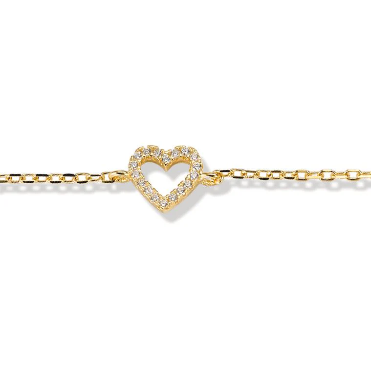Bracciale Argento Zirconia giallo dorato Cuore - Image 3