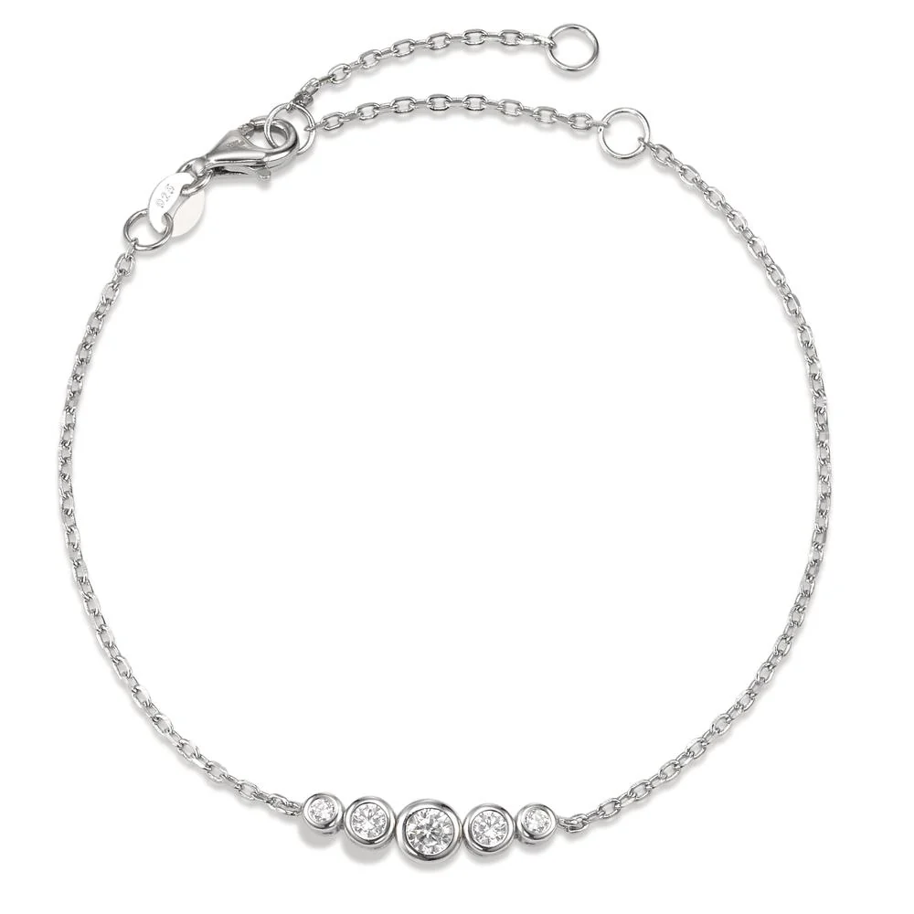 Bracciale Argento Zirconia rodiato 16-19 cm
