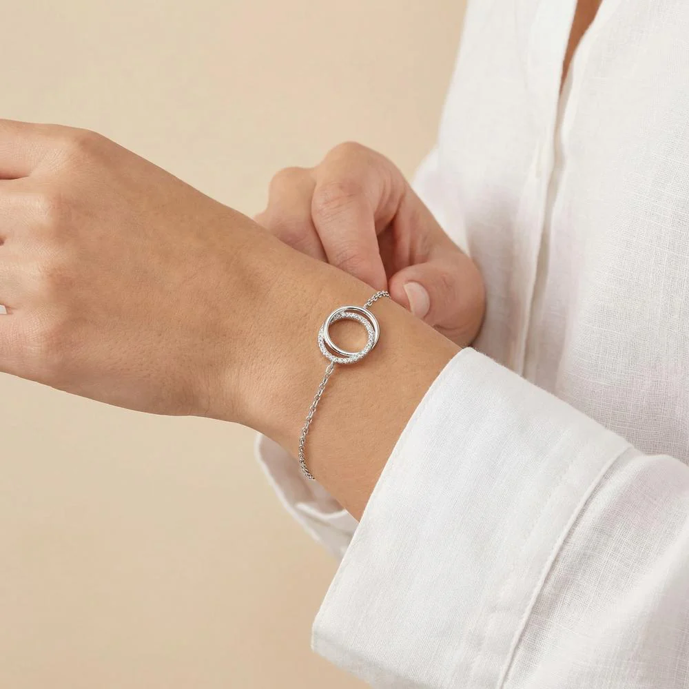 Bracciale Argento Zirconia rodiato 16-19 cm - Image 2