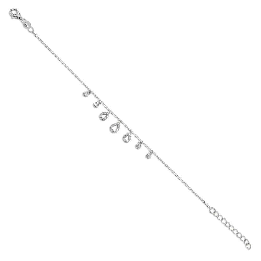 Bracciale Argento Zirconia rodiato 16-19 cm - Image 2