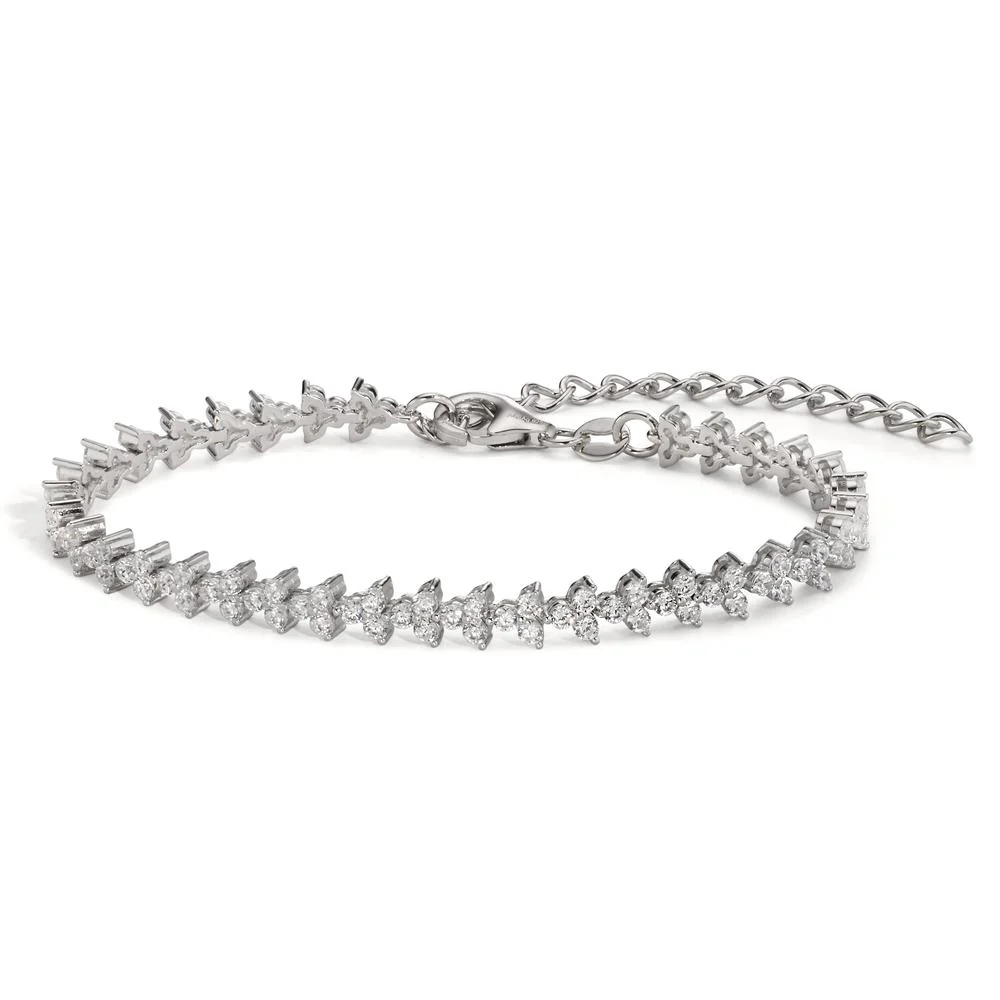 Bracciale Argento Zirconia rodiato 16-21 cm