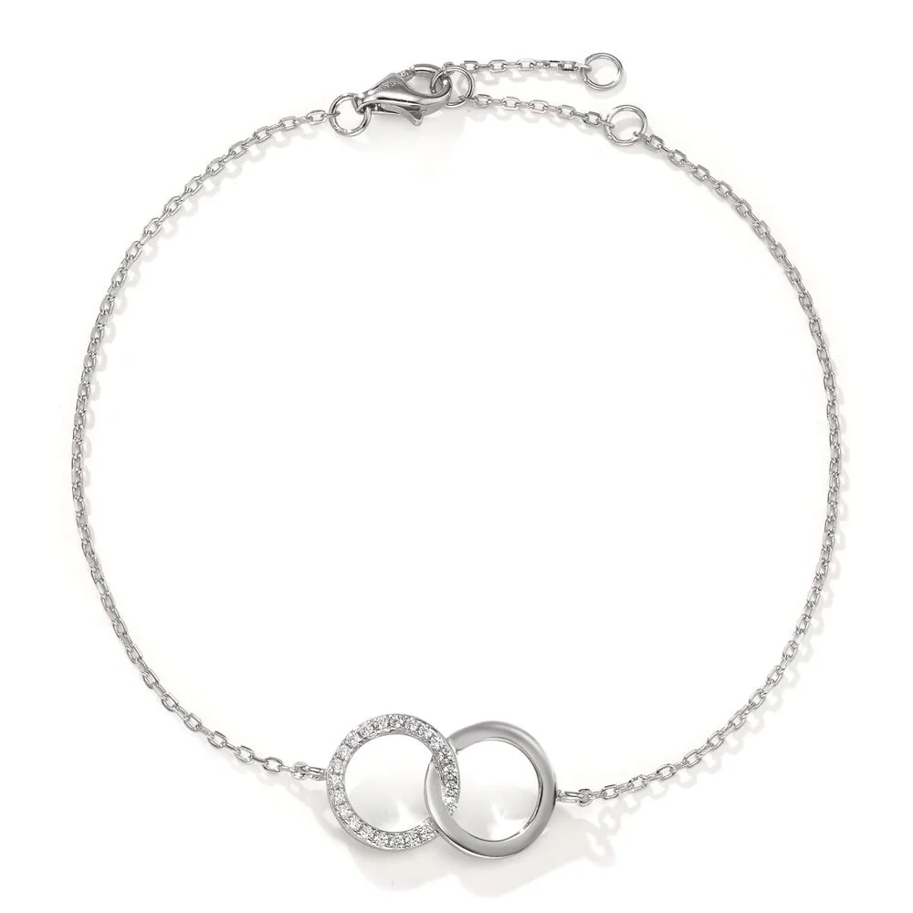 Bracciale Argento Zirconia rodiato 17-20 cm