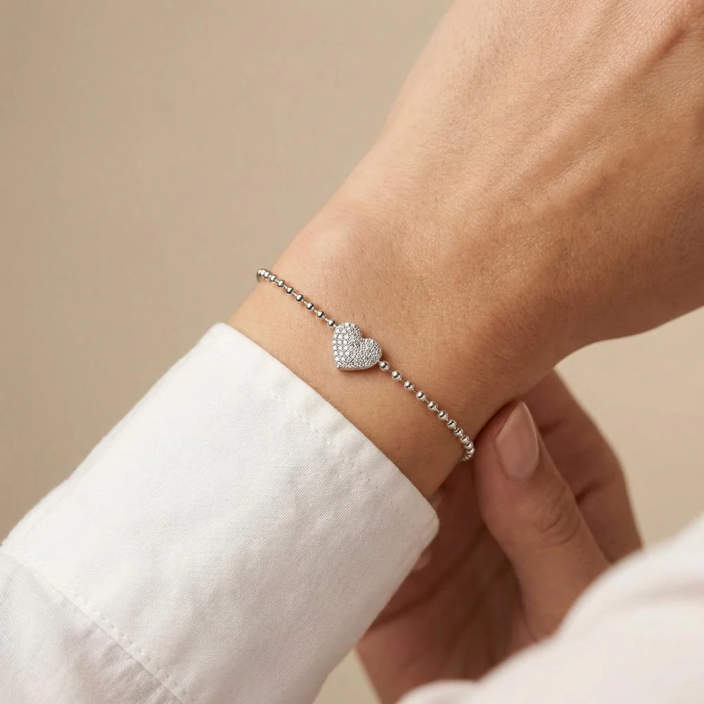 Bracciale Argento Zirconia rodiato Cuore 16-19 cm - Image 2