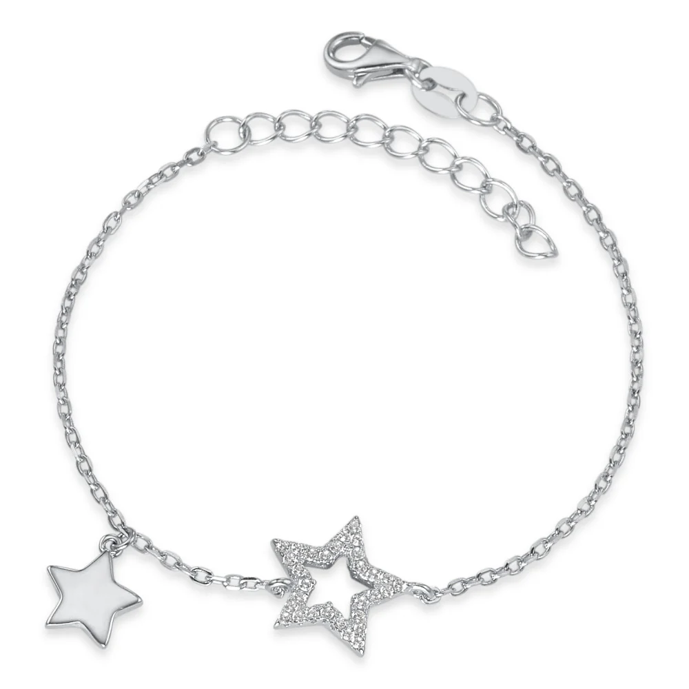 Bracciale Argento Zirconia rodiato Stella