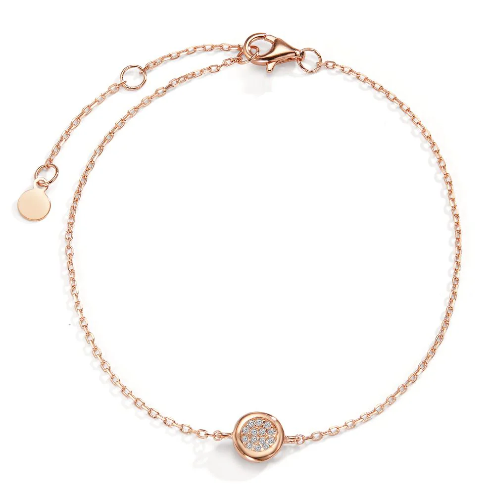 Bracciale Argento Zirconia rosa dorato Ø6.5 mm