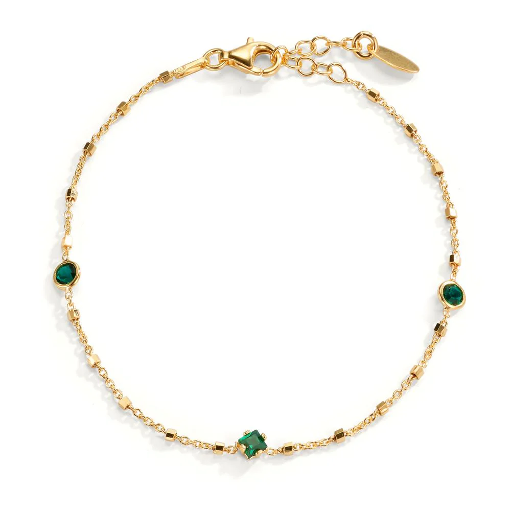 Bracciale Argento Zirconia verde giallo dorato