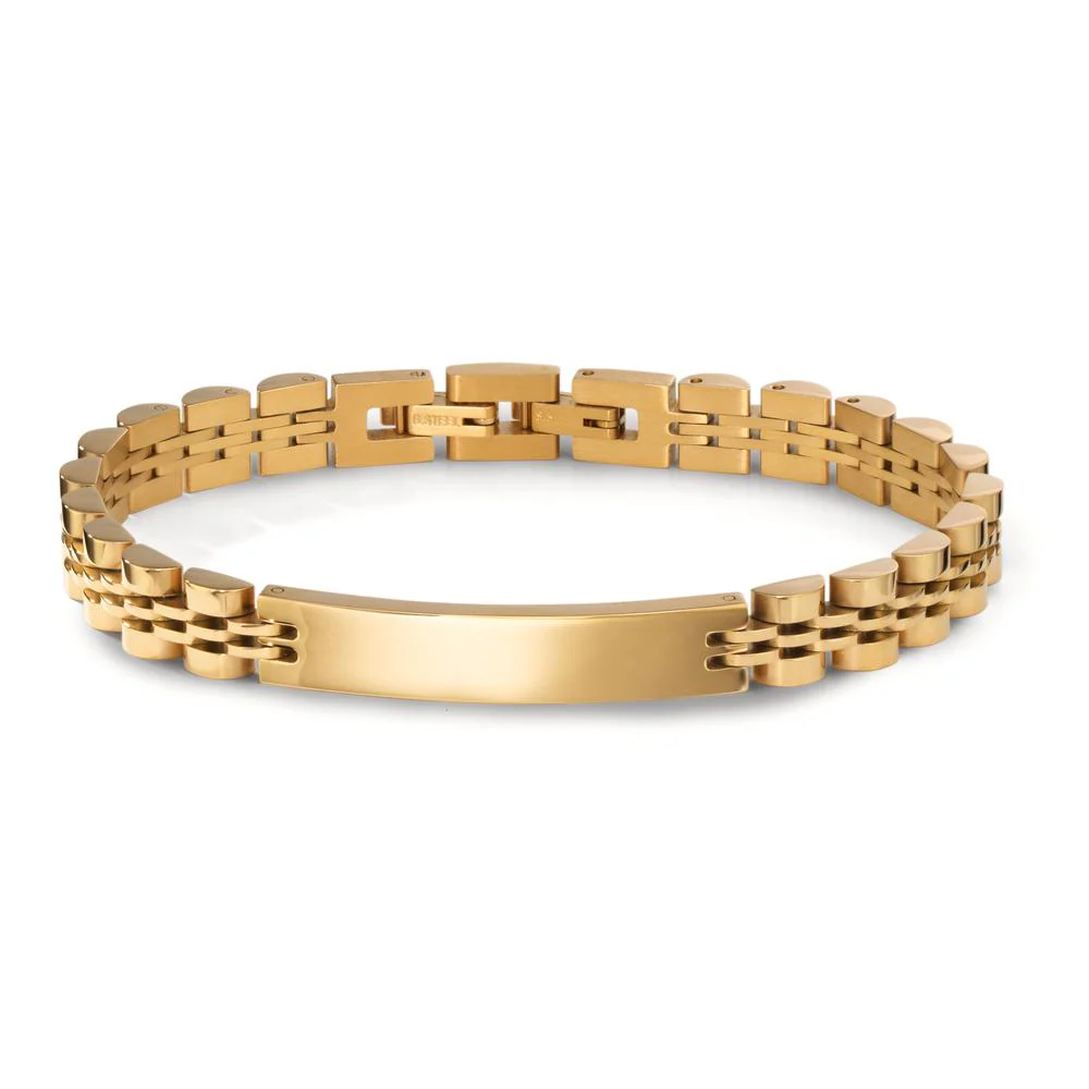 Bracciale con incisione Acciaio inossidabile giallo rivestimento IP 20-21 cm