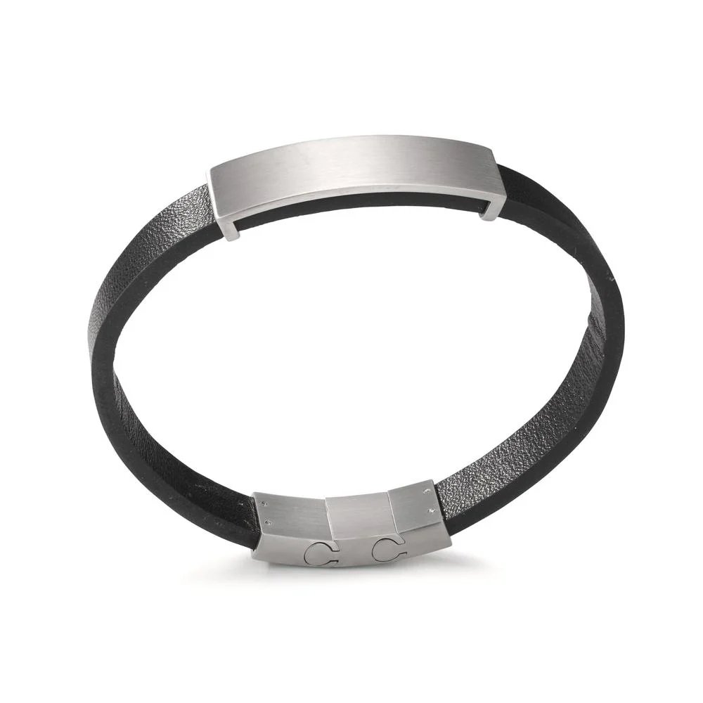 Bracciale con incisione Acciaio inossidabile, Pelle 20.5-21.5 cm - Image 4