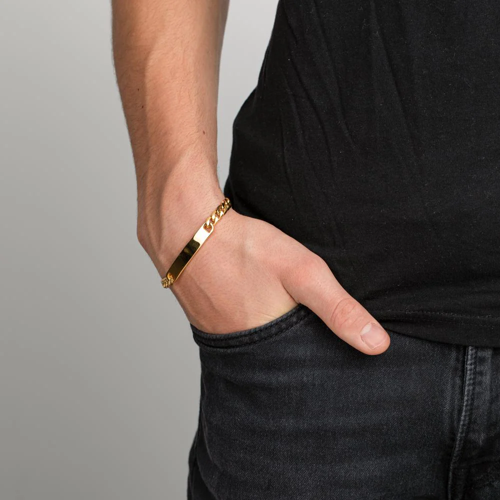 Bracciale con incisione Acciaio inossidabile rivestimento IP 21 cm - Image 3