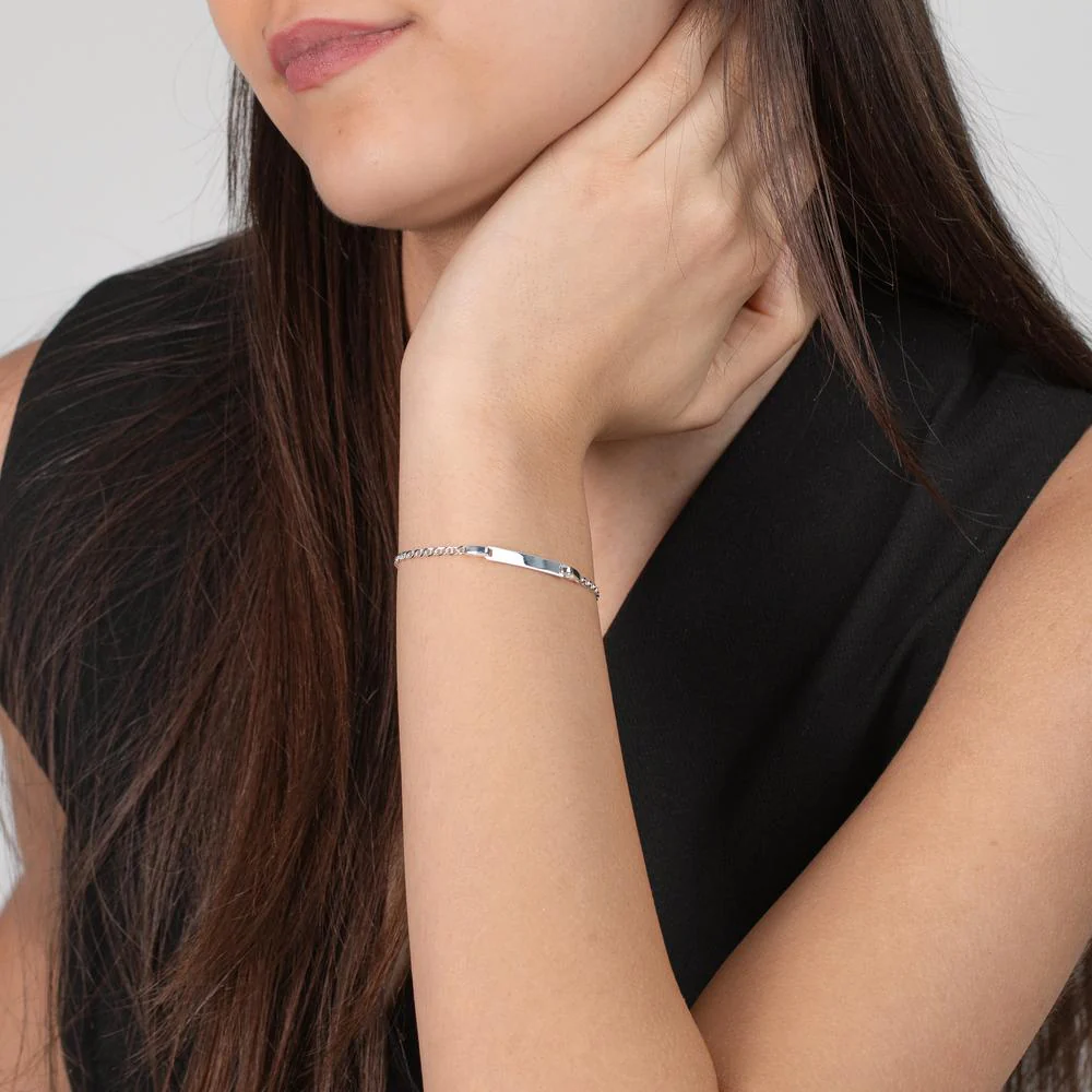Bracciale con incisione Argento 16-18 cm - Image 3