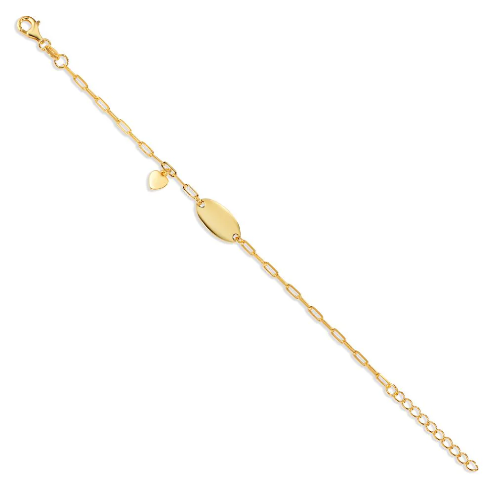Bracciale con incisione Argento giallo dorato Cuore 14-17 cm - Image 2