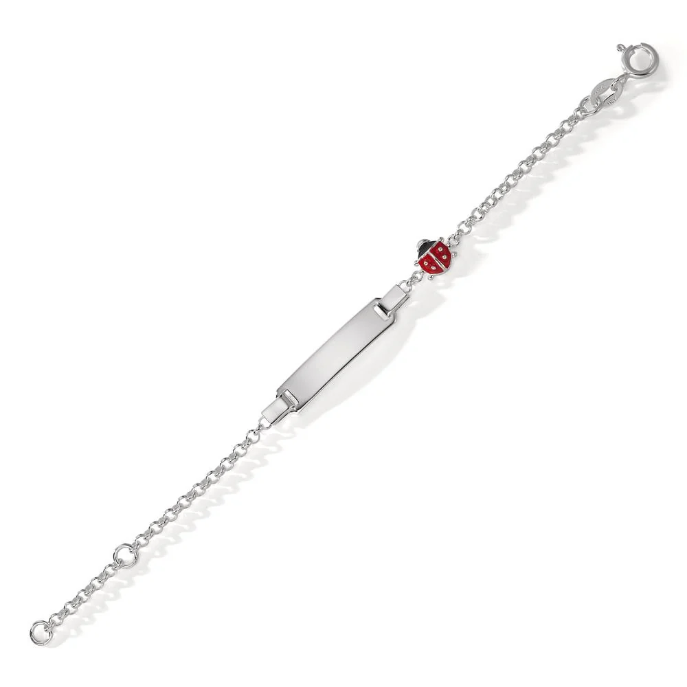 Bracciale con incisione Argento laccato Coccinella 12-14 cm - Image 2