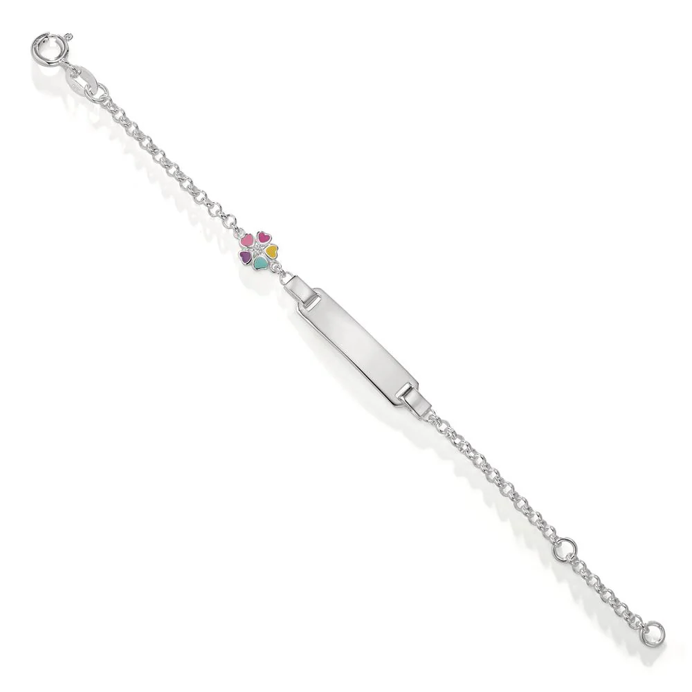 Bracciale con incisione Argento Zirconia laccato Fiore 12-14 cm - Image 2