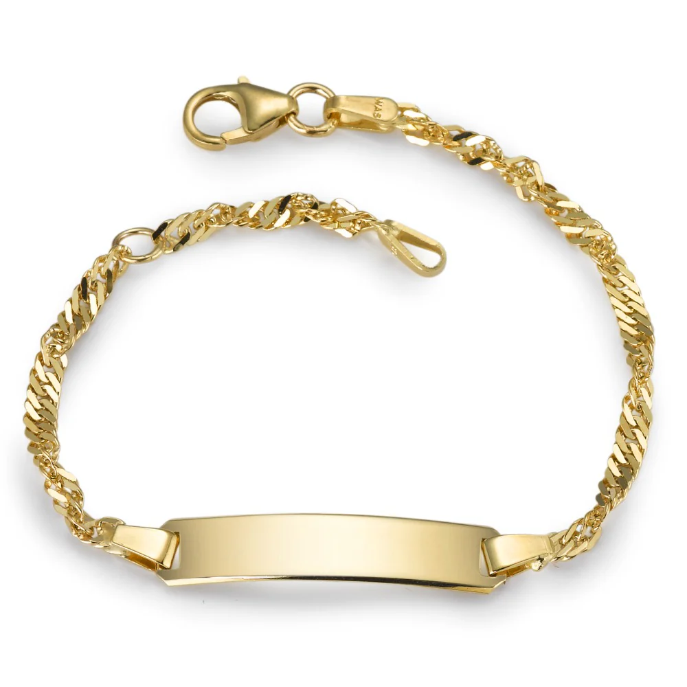 Bracciale con incisione Oro giallo 375/9K 14-16 cm Ø2 mm