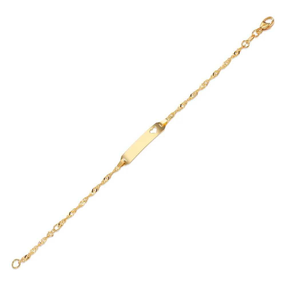 Bracciale con incisione Oro giallo 750/18 carati Cuore 12-14 cm - Image 2