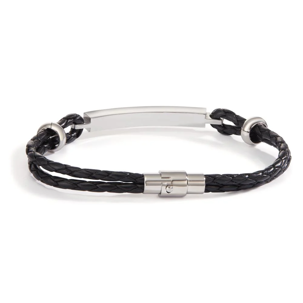 Bracciale con incisione Pelle, Acciaio inossidabile 20 cm - Image 2