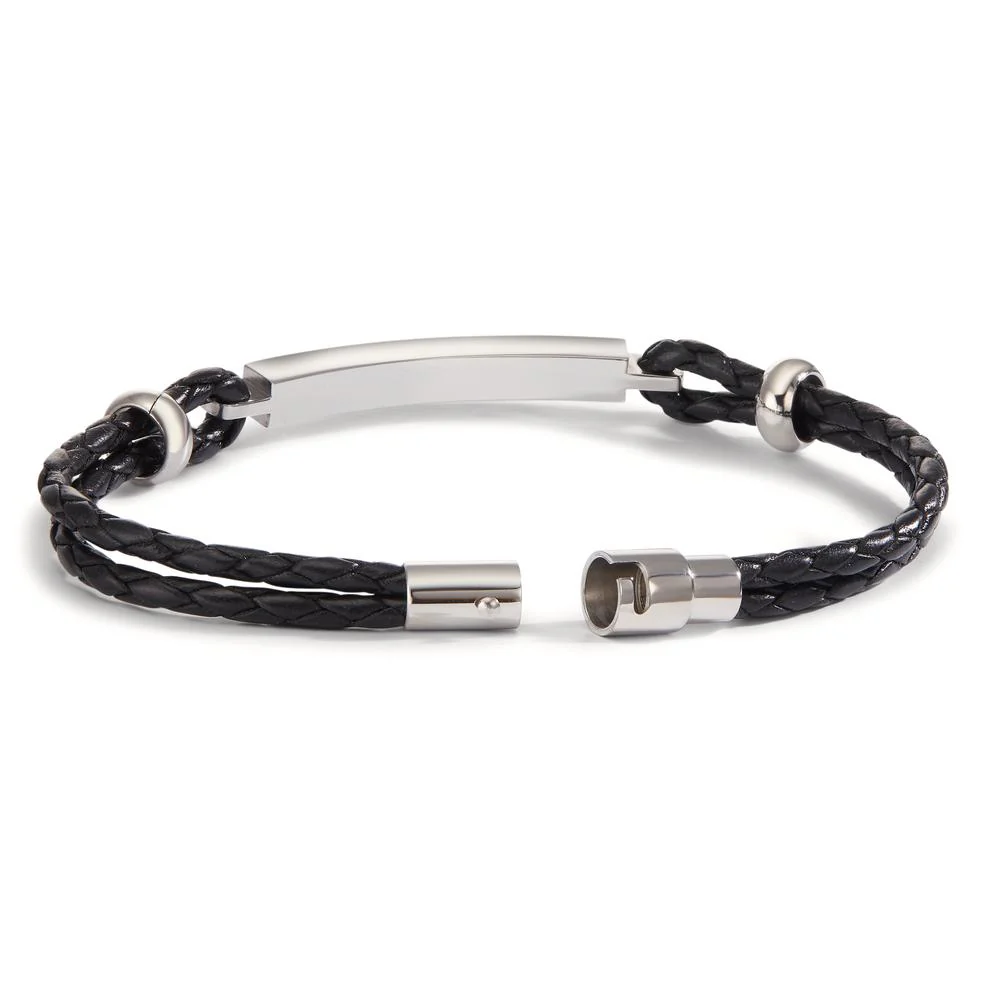 Bracciale con incisione Pelle, Acciaio inossidabile 20 cm - Image 3