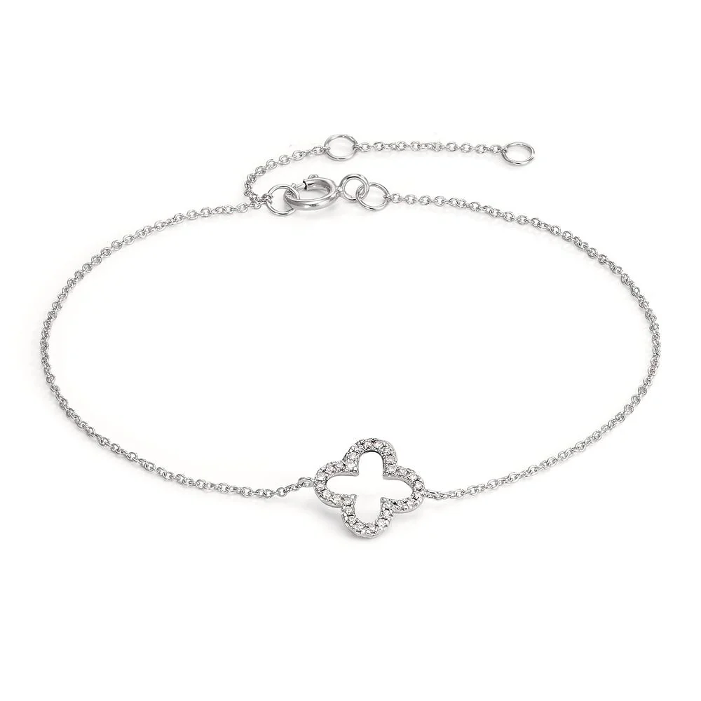 Bracciale Oro bianco 585/14 kt Diamante 0.05 ct, w-si Fiore