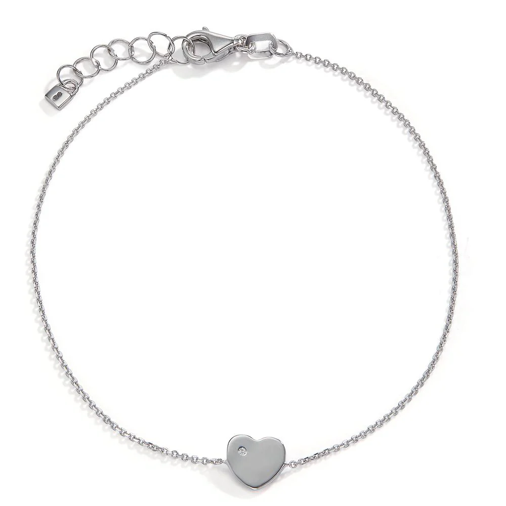 Bracciale Oro bianco 585/14 kt Zirconia Cuore