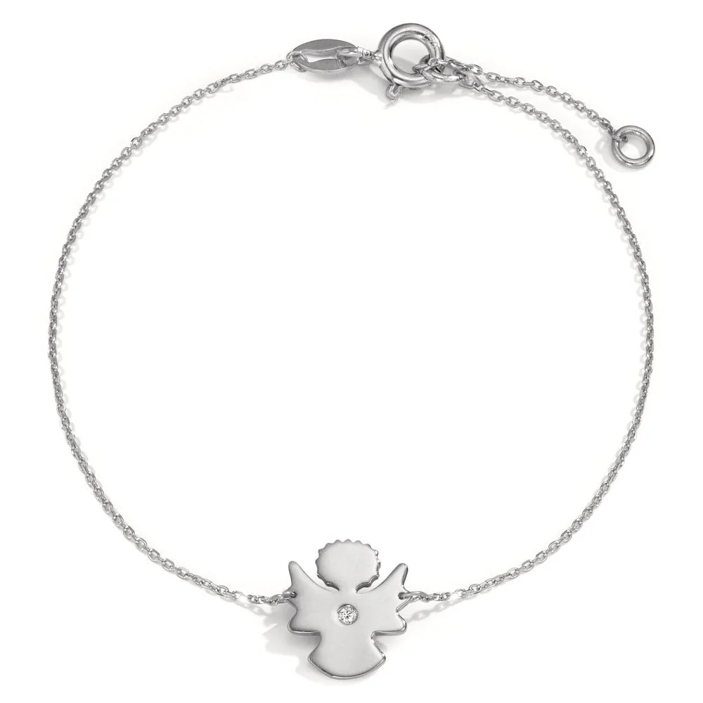 Bracciale Oro bianco 750/18 carati Diamante 0.008 ct, w-si Angelo Ø9 mm