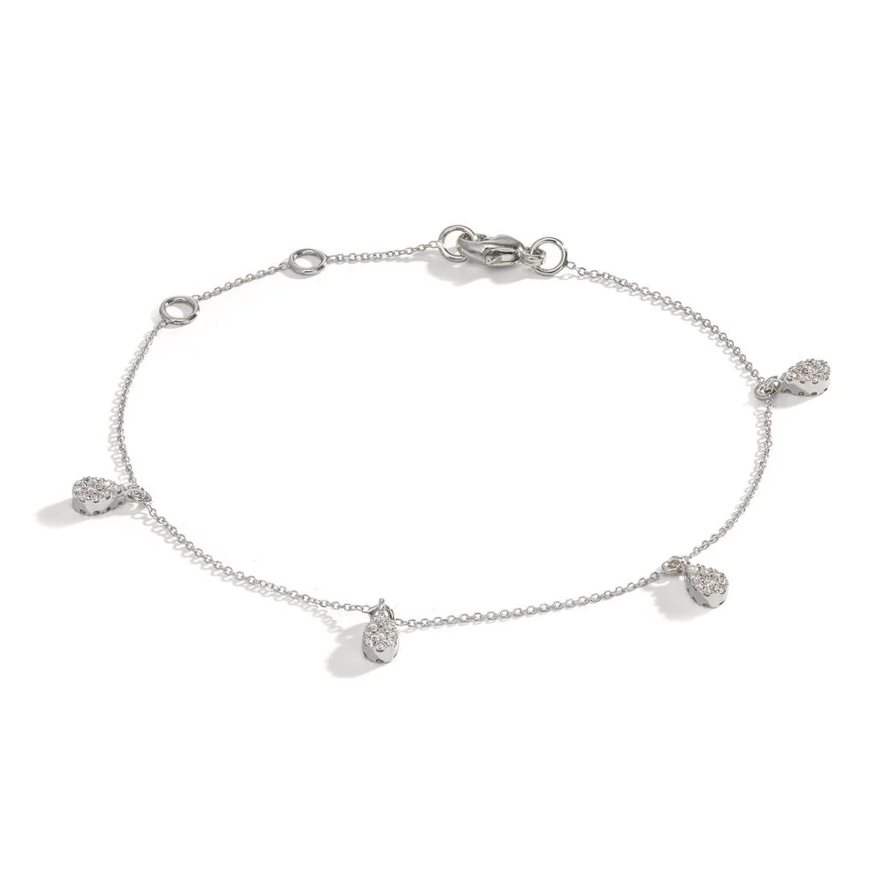 Bracciale Oro bianco 750/18 carati Diamante 0.32 ct, 36 pietra, w-si 16-19 cm