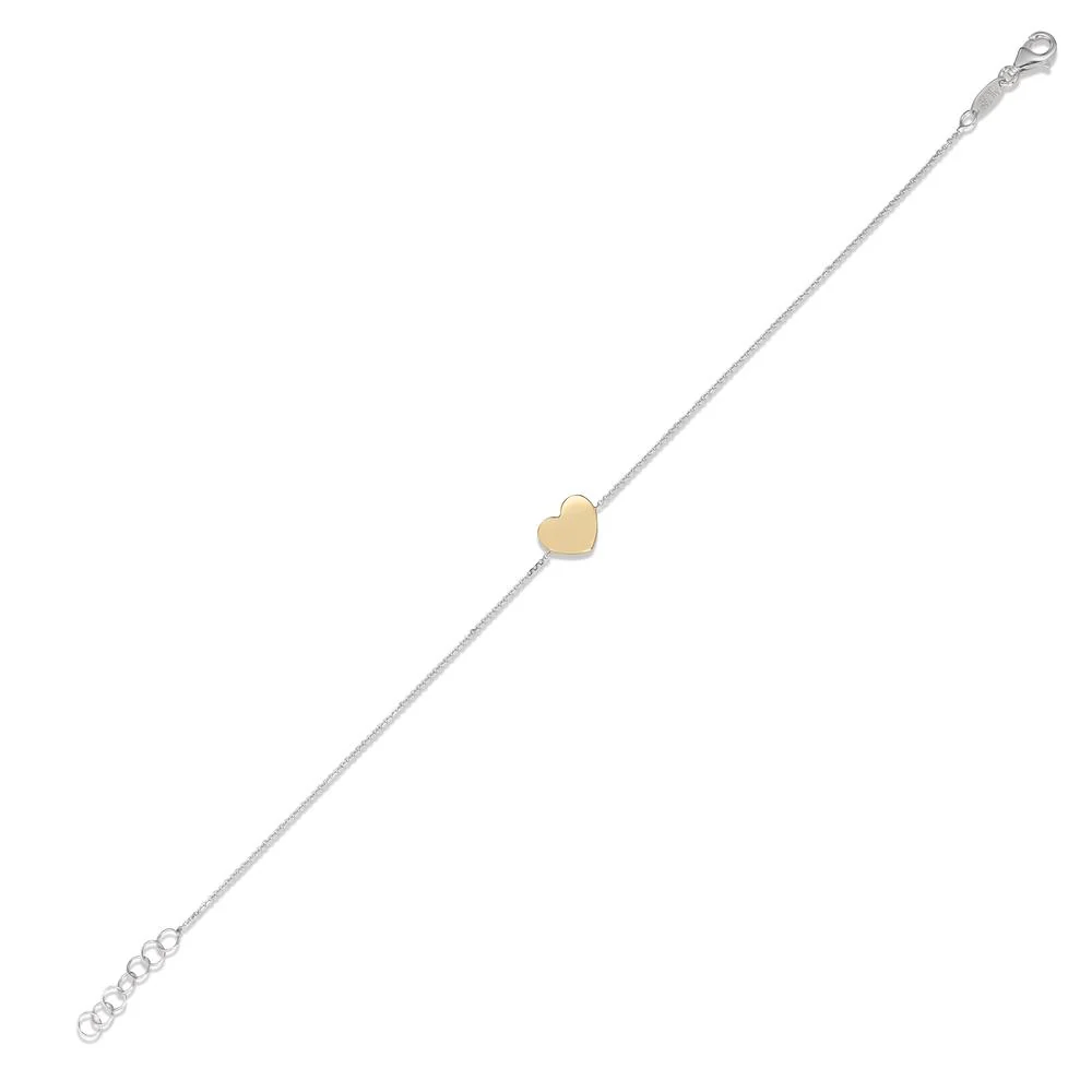 Bracciale Oro bianco 750/18 carati, Oro giallo 750/18 carati Cuore 17-18.5 cm - Image 2