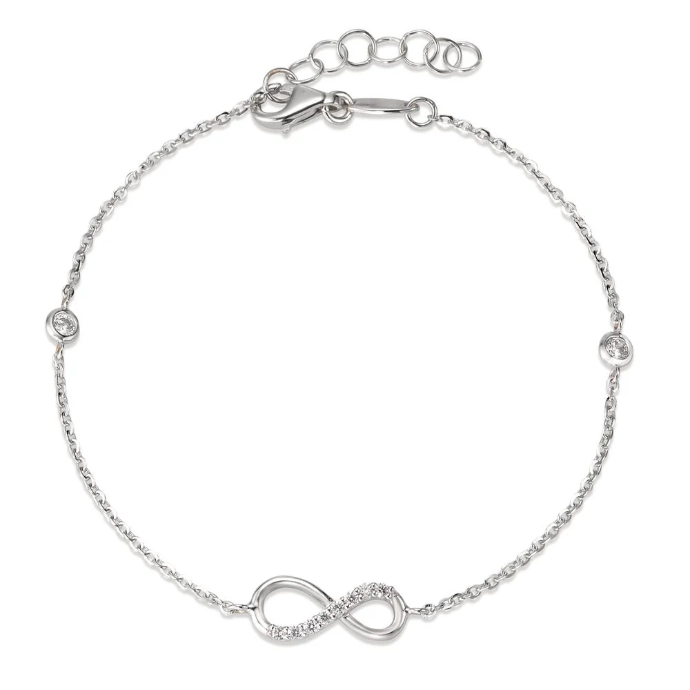 Bracciale Oro bianco 750/18 carati Zirconia 10 pietra Infinito