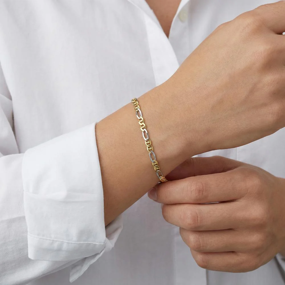 Bracciale Oro giallo 585/14 kt bicolore - Image 2