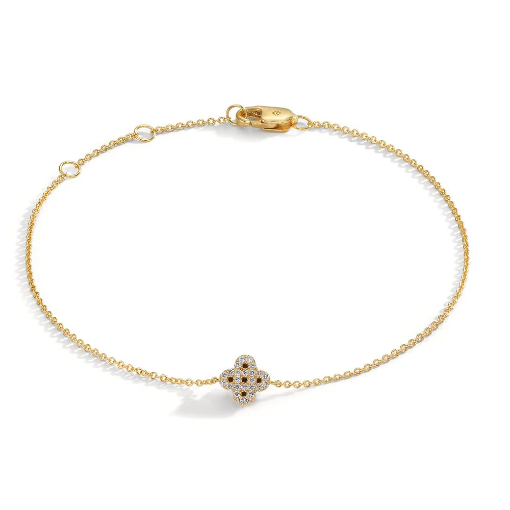 Bracciale Oro giallo 750/18 carati Diamante 0.07 ct, w-si Fiore