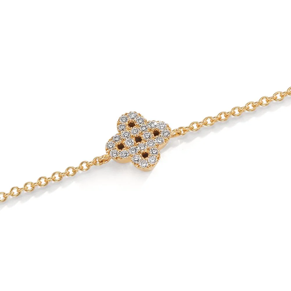 Bracciale Oro giallo 750/18 carati Diamante 0.07 ct, w-si Fiore - Image 2