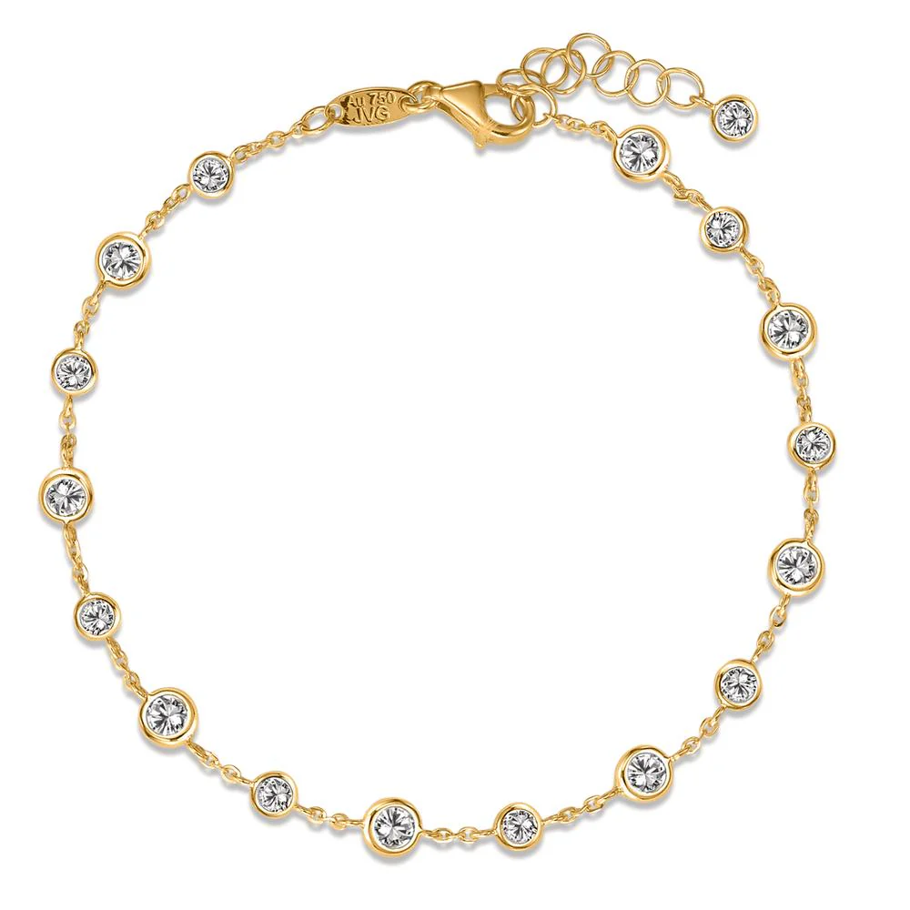 Bracciale Oro giallo 750/18 carati Zirconia 17 pietra - Image 2