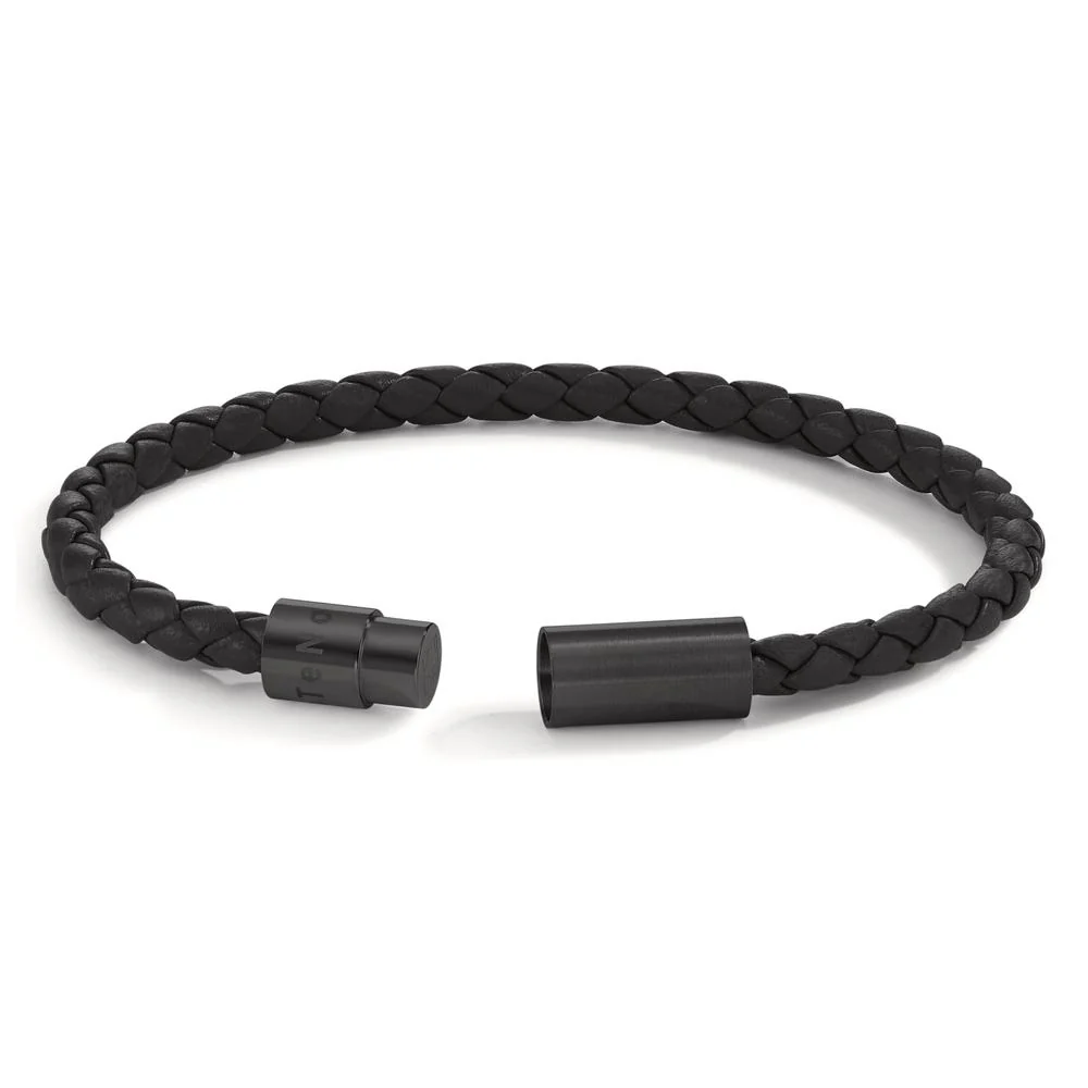 Bracciale Pelle, Acciaio inossidabile nero rivestimento IP - Image 2
