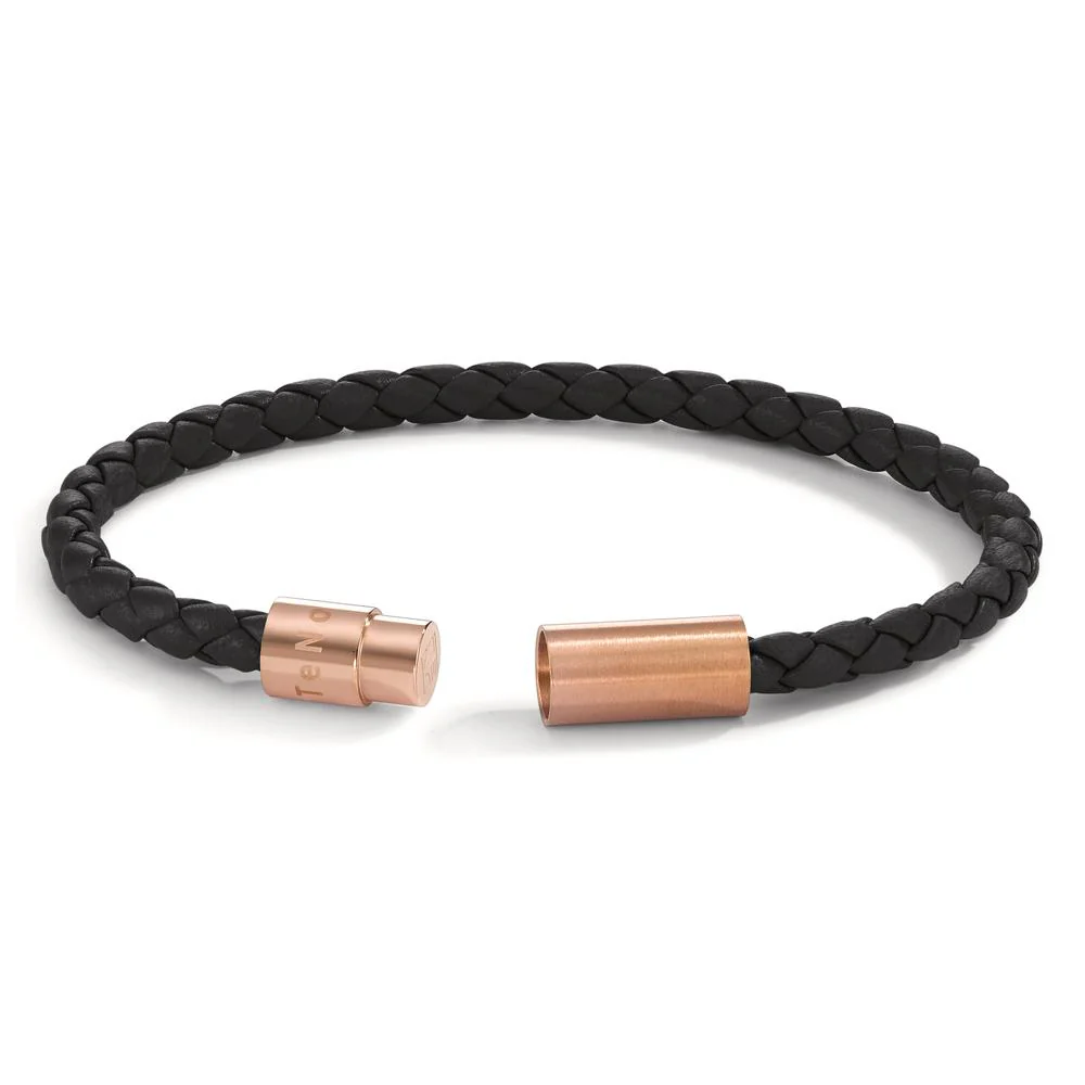 Bracciale Pelle, Acciaio inossidabile rosa rivestimento IP - Image 2