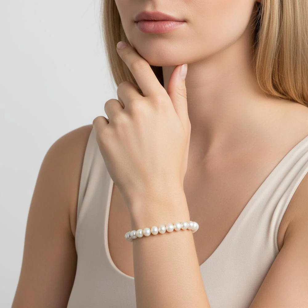 Bracciale Perla coltivata d'acqua dolce, 10 mm 18 cm - Image 2