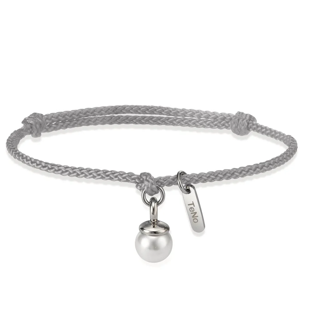 Bracciale Tessile Perla di conchiglia bianco, 7 mm Ø7 mm
