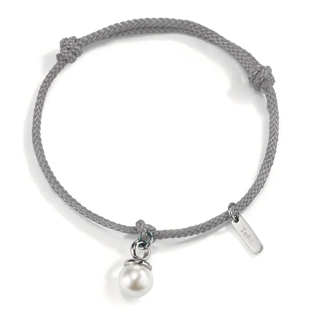 Bracciale Tessile Perla di conchiglia bianco, 7 mm Ø7 mm - Image 4
