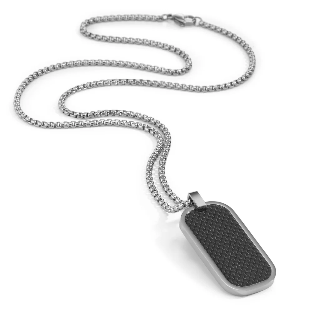 Catena con ciondolo Acciaio inossidabile, Carbonio 55 cm - Image 2