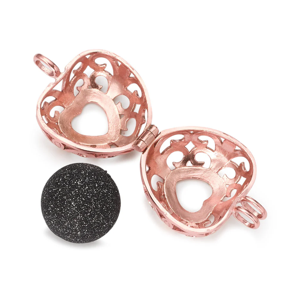 Catena con ciondolo Acciaio inossidabile rosa rivestimento IP Cuore 80 cm Ø24 mm - Image 3