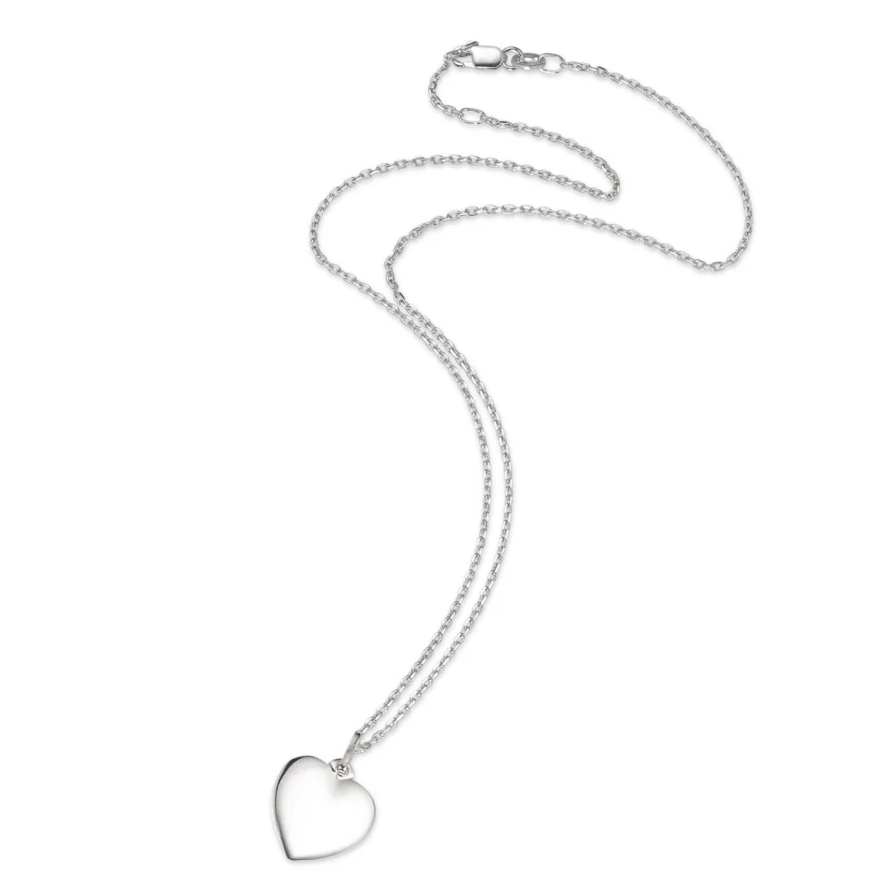 Catena con ciondolo Argento rodiato Cuore 40-42 cm Ø12 mm - Image 2