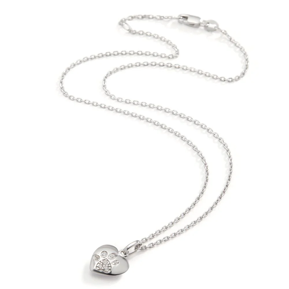 Catena con ciondolo Argento Zirconia 7 pietra rodiato Zampa 36-38 cm Ø11 mm - Image 2