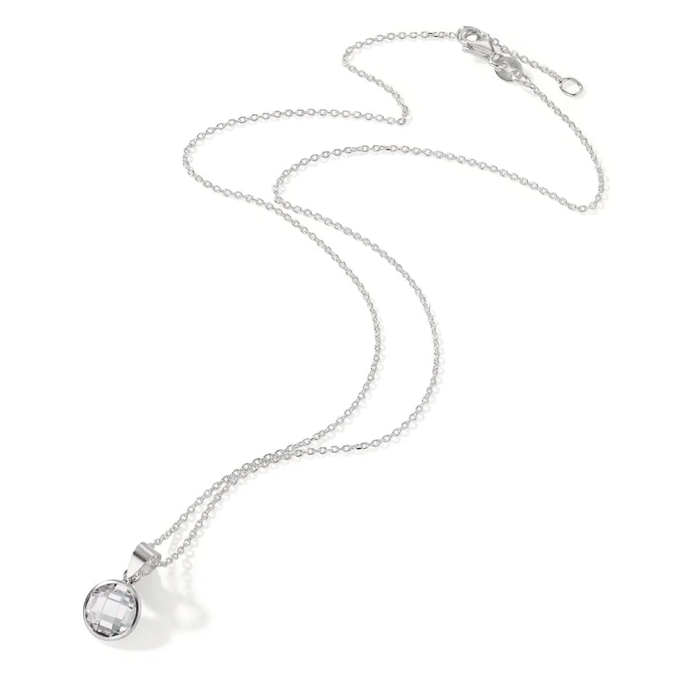 Catena con ciondolo Argento Zirconia bianco 40-42 cm Ø8 mm - Image 2