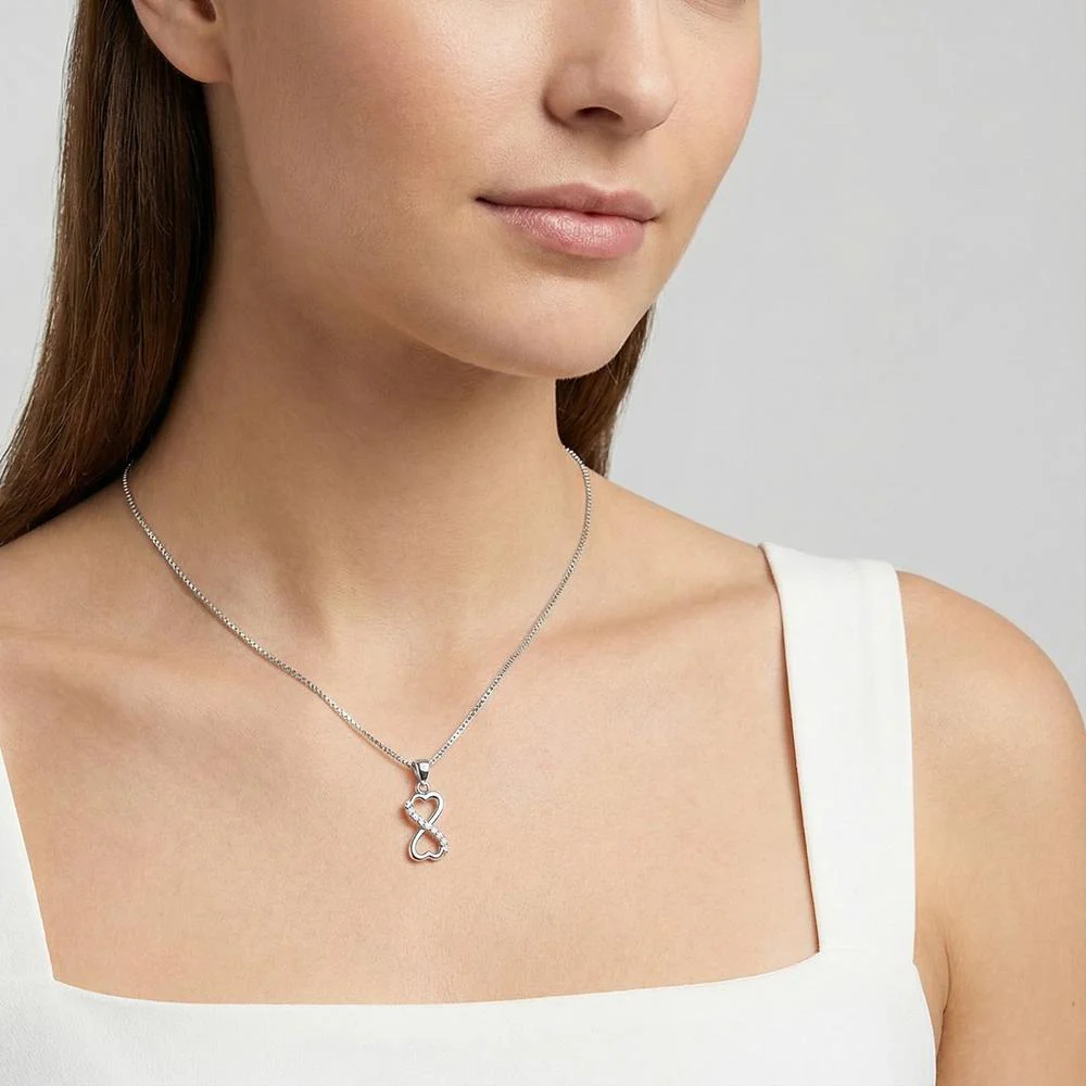 Catena con ciondolo Argento Zirconia Infinito 42 cm - Image 2