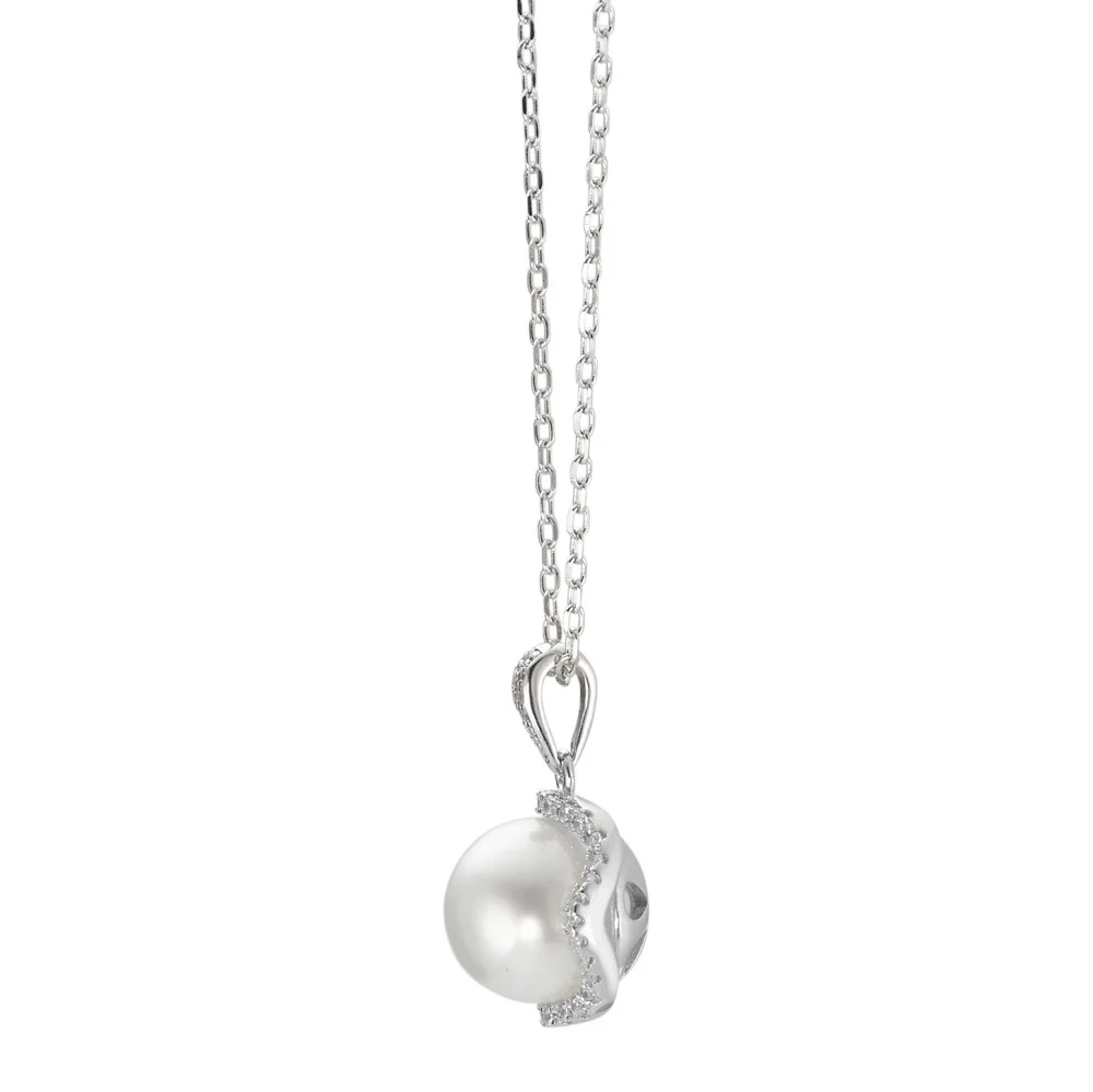Catena con ciondolo Argento Zirconia rodiato 40-45 cm - Image 2