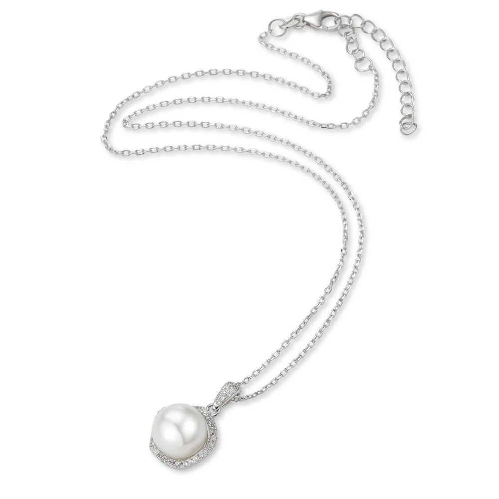 Catena con ciondolo Argento Zirconia rodiato 40-45 cm - Image 3