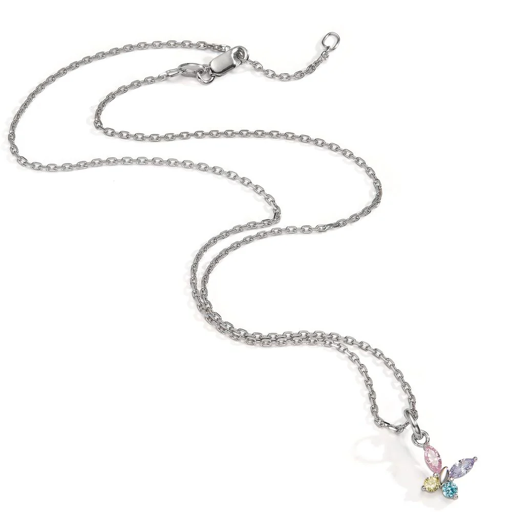 Catena con ciondolo Argento Zirconia rodiato Farfalla 36-38 cm - Image 2