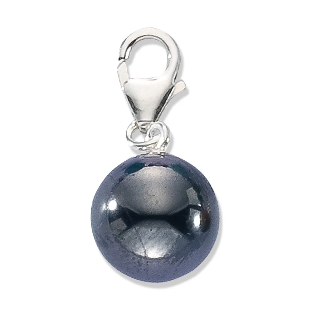 Charms ciondoli Argento Ematite nero Ø10 mm