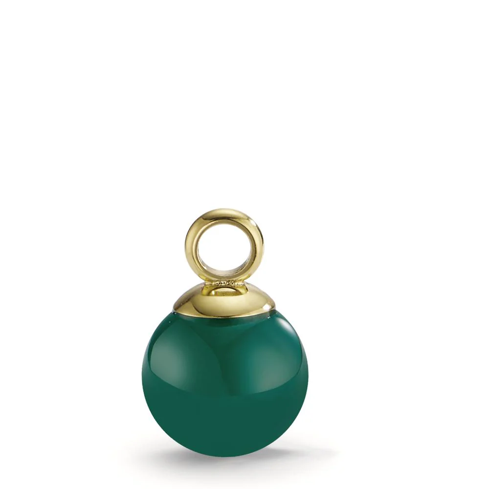 Ciondolo Acciaio inossidabile Agata verde giallo rivestimento IP Ø10 mm - Image 4