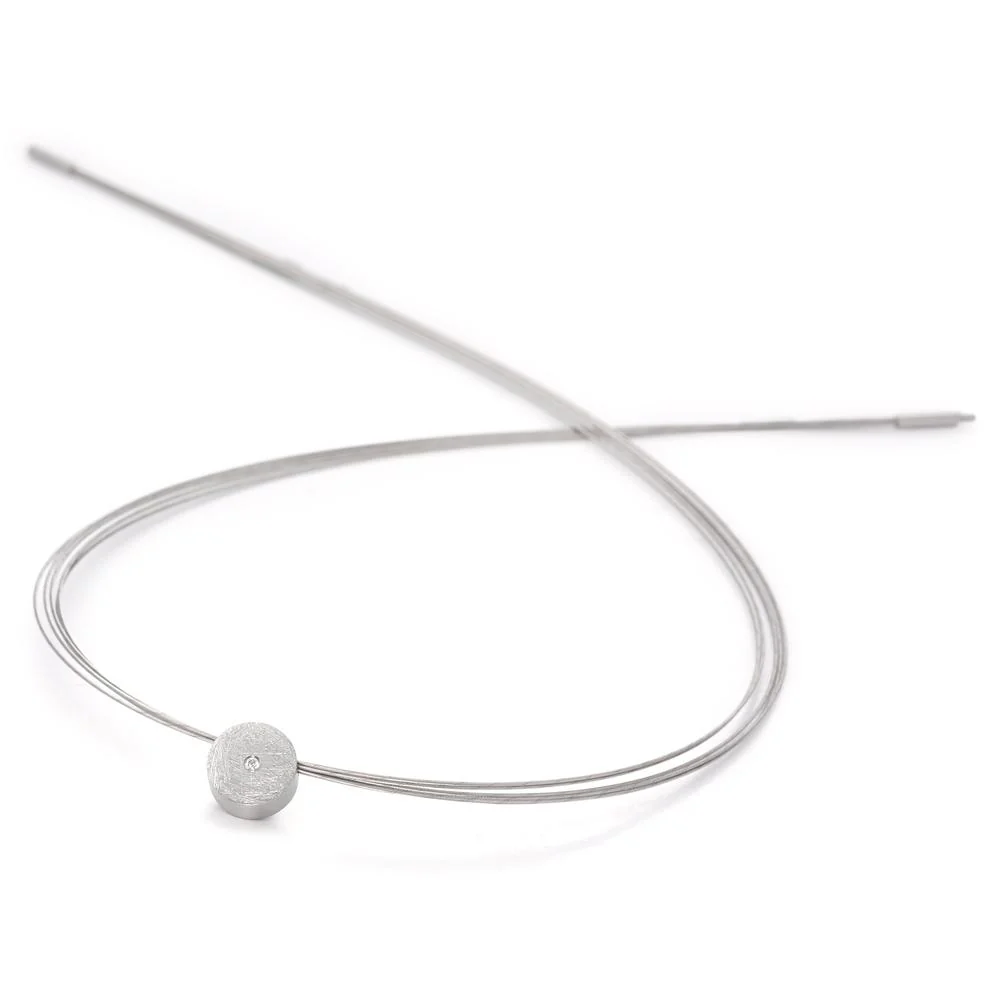 Ciondolo Acciaio inossidabile Diamante 0.02 ct, tw-si Ø10 mm - Image 2